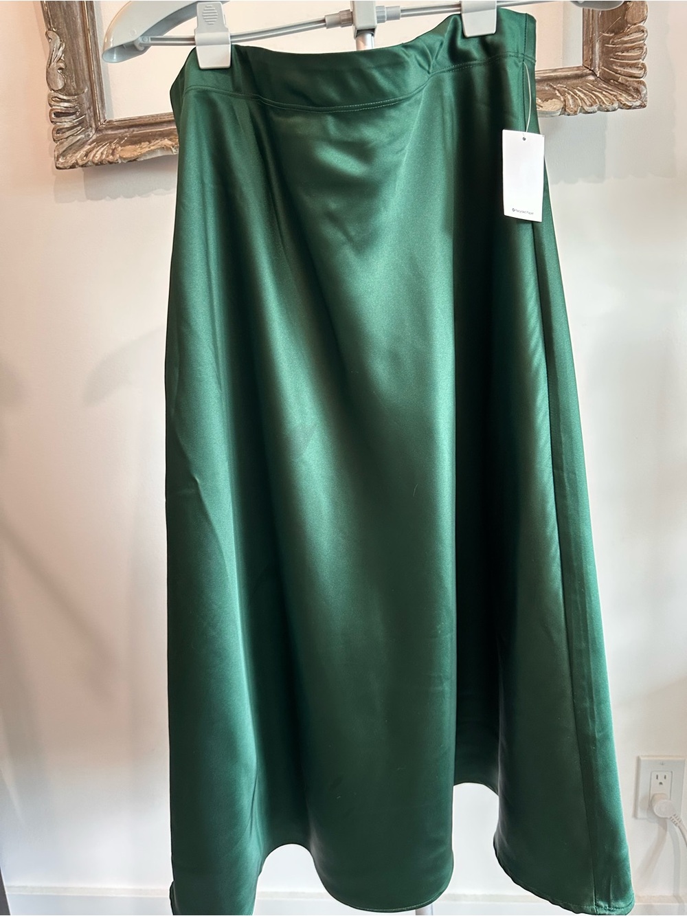 cleo Deep Green A-Line Satin Skirt